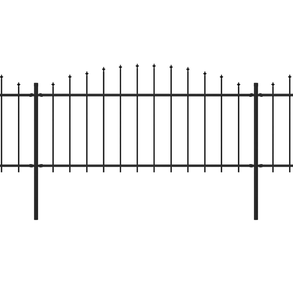 Puutarha-aita keihäskärjillä teräs (0,5-0,75)x13,6 m musta - Sisustajankoti.fi