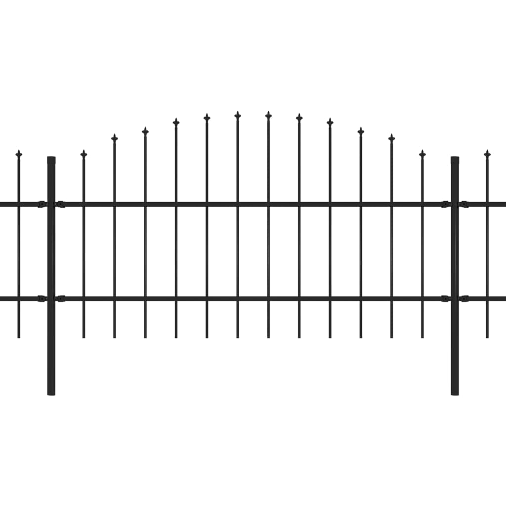 Puutarha-aita keihäskärjillä teräs (0,75-1)x11,9 m musta - Sisustajankoti.fi