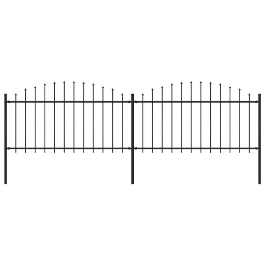 Puutarha-aita keihäskärjillä teräs (1,25-1,5)x3,4 m musta - Sisustajankoti.fi