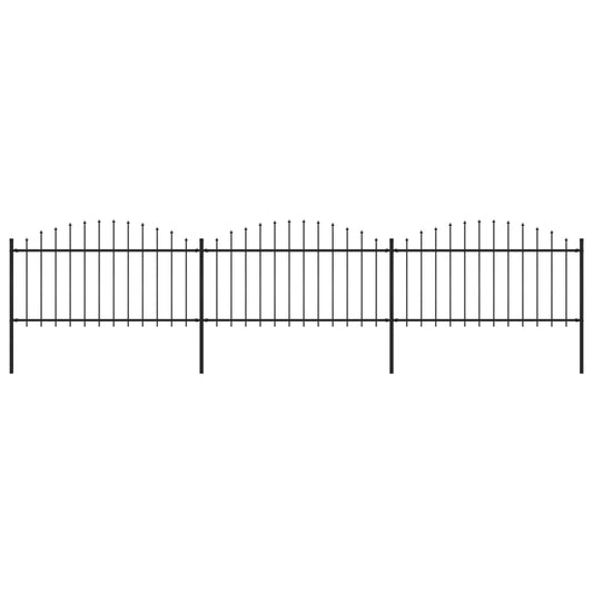 Puutarha-aita keihäskärjillä teräs (1,25-1,5)x5,1 m musta - Sisustajankoti.fi