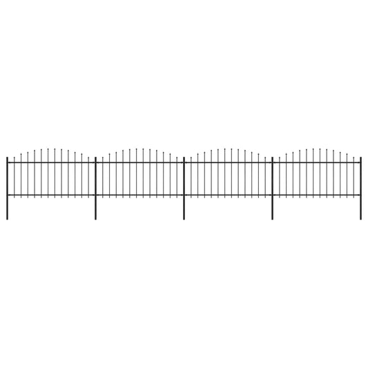 Puutarha-aita keihäskärjillä teräs (1,25-1,5)x6,8 m musta - Sisustajankoti.fi