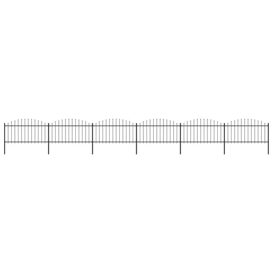 Puutarha-aita keihäskärjillä teräs (1,25-1,5)x10,2 m musta - Sisustajankoti.fi