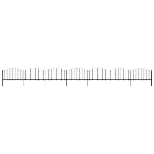 Puutarha-aita keihäskärjillä teräs (1,25-1,5)x11,9 m musta - Sisustajankoti.fi