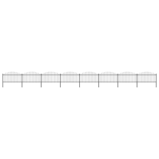 Puutarha-aita keihäskärjillä teräs (1,25-1,5)x13,6 m musta - Sisustajankoti.fi
