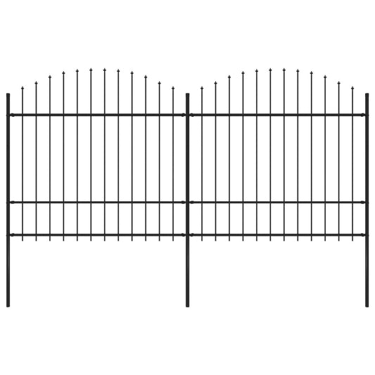 Puutarha-aita keihäskärjillä teräs (1,5-1,75)x3,4 m musta - Sisustajankoti.fi