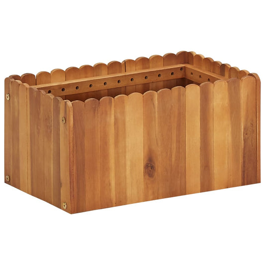 Puutarhan korotettu kukkalaatikko 50x30x25 cm täysi akaasiapuu - Sisustajankoti.fi
