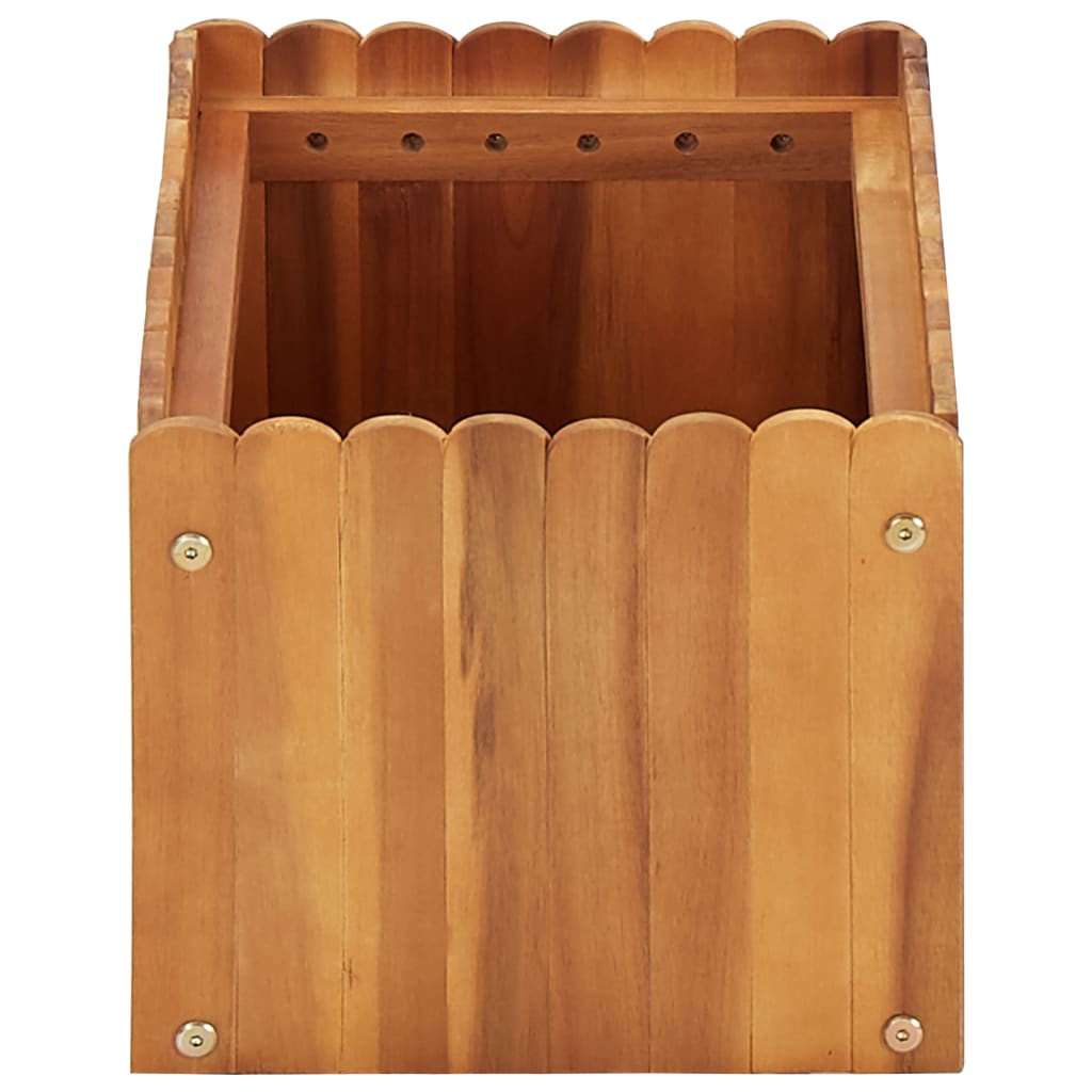 Puutarhan korotettu kukkalaatikko 50x30x25 cm täysi akaasiapuu - Sisustajankoti.fi