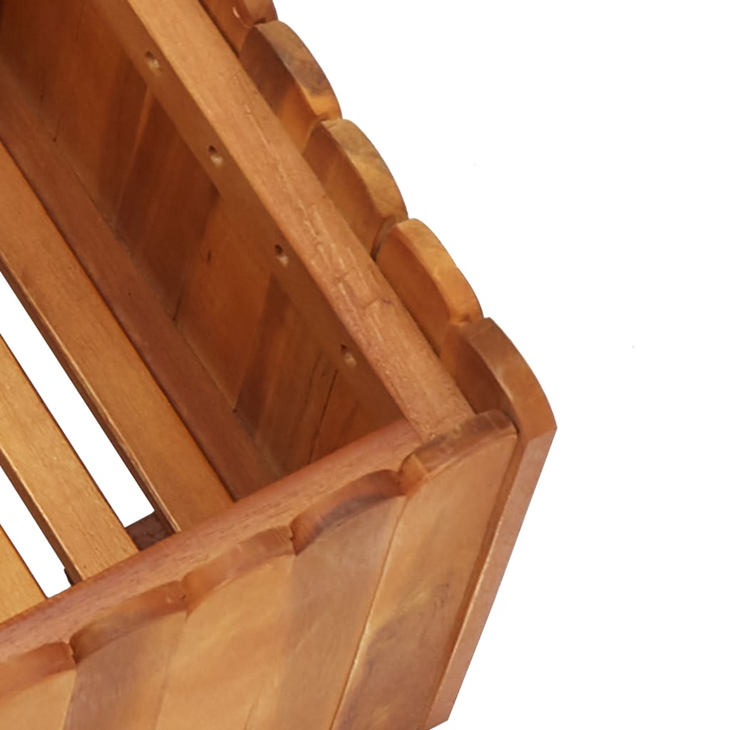 Puutarhan korotettu kukkalaatikko 50x30x25 cm täysi akaasiapuu - Sisustajankoti.fi