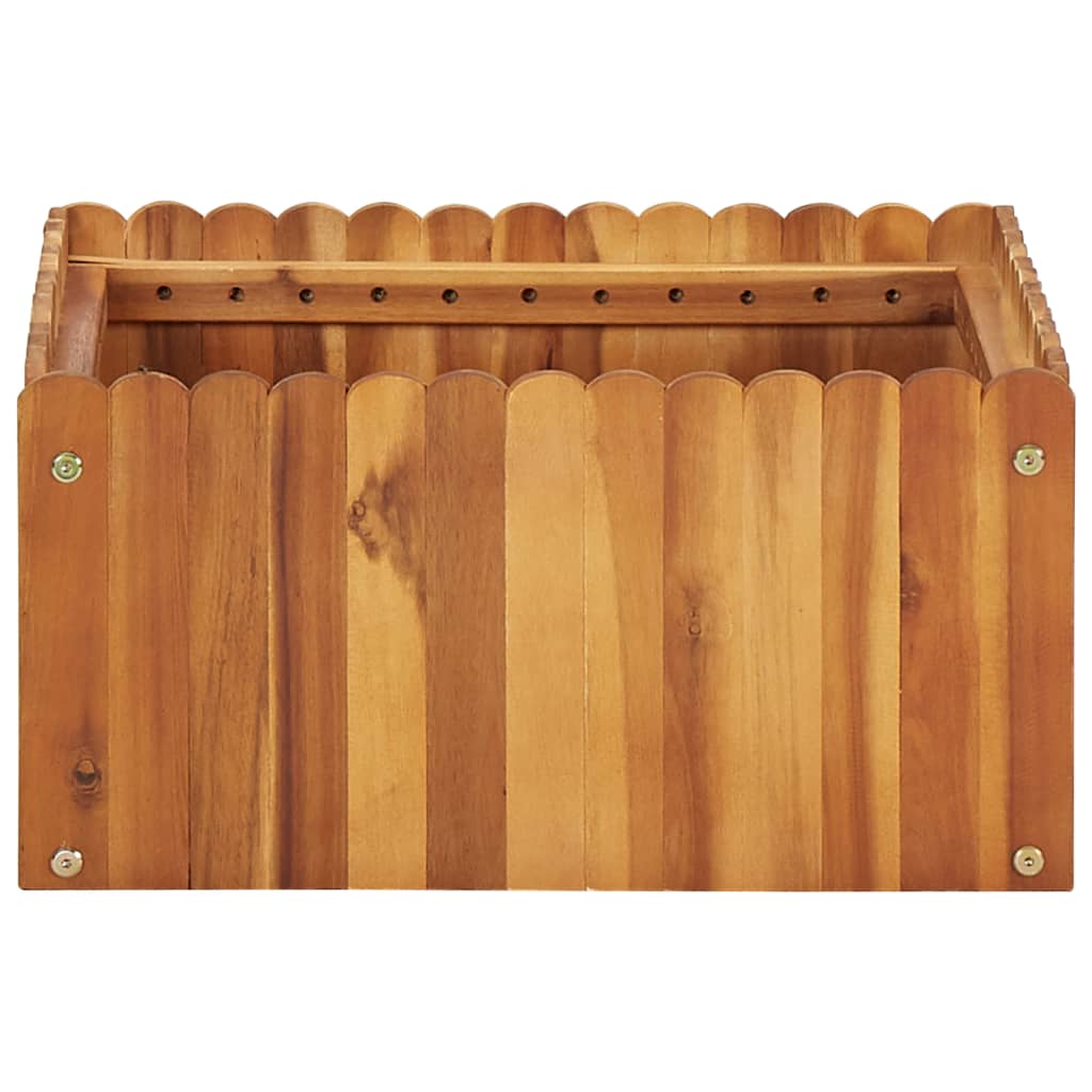 Puutarhan korotettu kukkalaatikko 50x50x25 cm täysi akaasiapuu - Sisustajankoti.fi