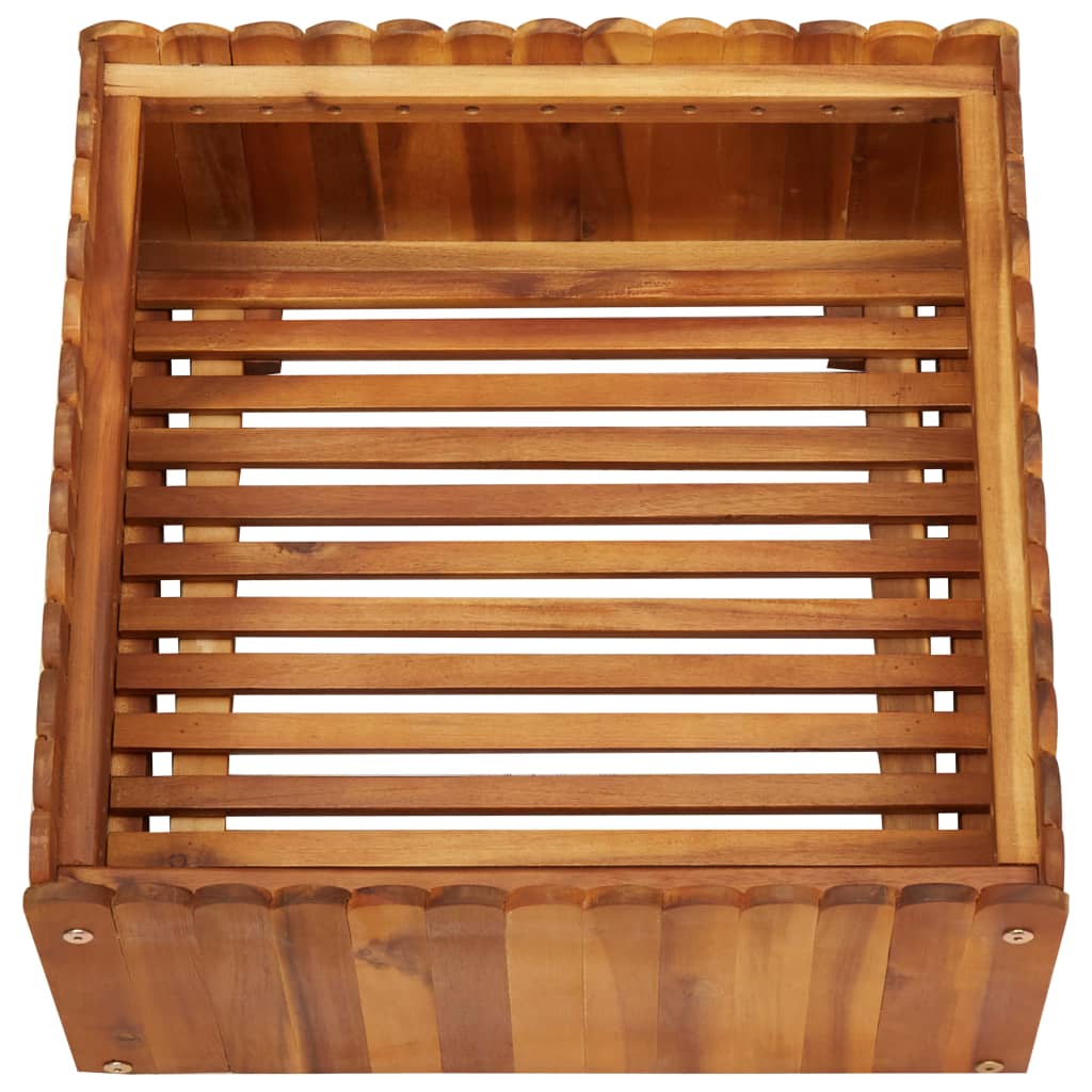 Puutarhan korotettu kukkalaatikko 50x50x25 cm täysi akaasiapuu - Sisustajankoti.fi