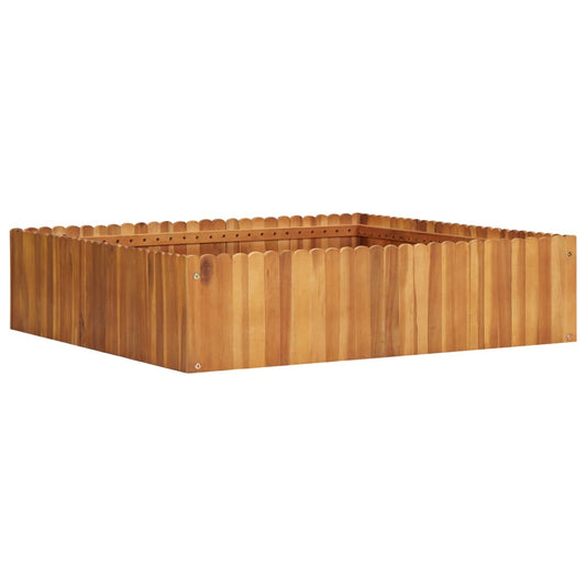 Korotettu kukkalaatikko 100x100x25 cm täysi akaasiapuu - Sisustajankoti.fi