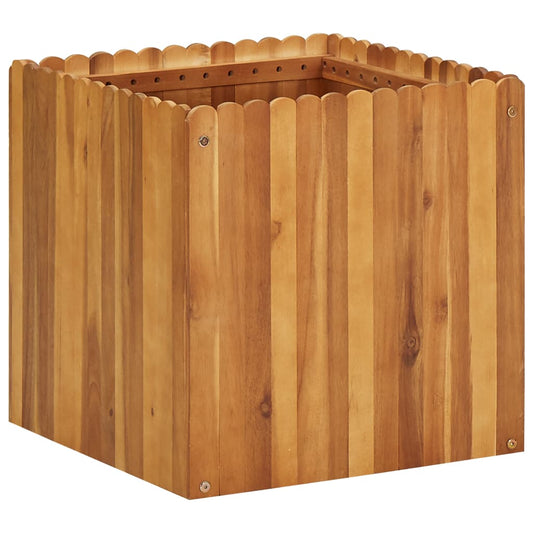 Puutarhan korotettu kukkalaatikko 50x50x50 cm täysi akaasiapuu - Sisustajankoti.fi