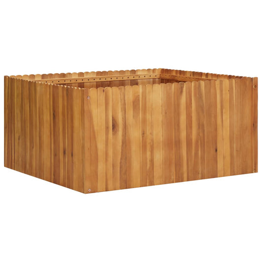 Korotettu kukkalaatikko 100x100x50 cm täysi akaasiapuu - Sisustajankoti.fi