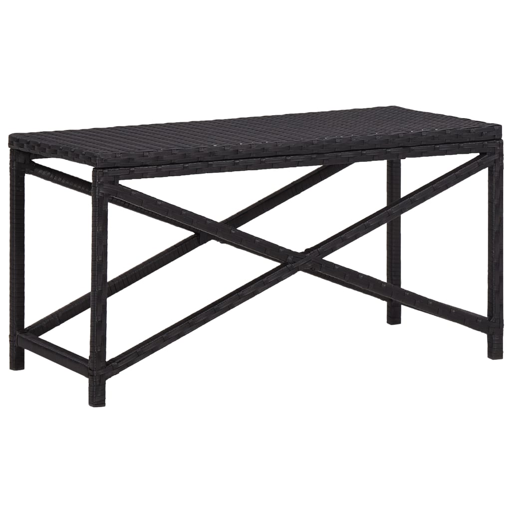 Puutarhapenkki 80 cm polyrottinki musta - Sisustajankoti.fi