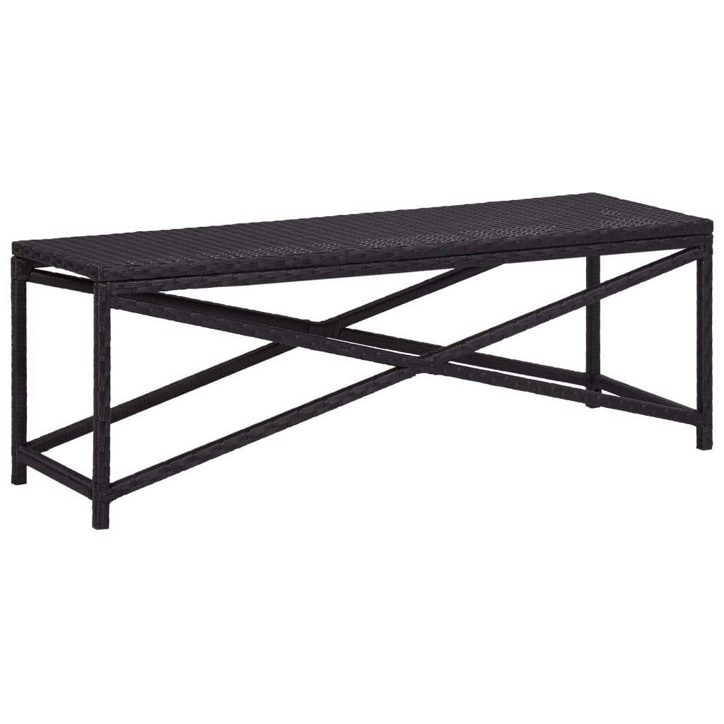Puutarhapenkki 120 cm polyrottinki musta - Sisustajankoti.fi