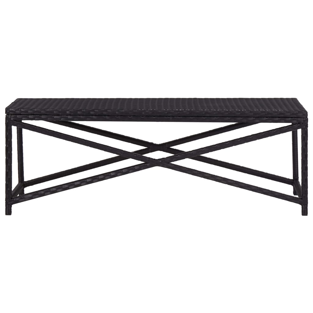 Puutarhapenkki 120 cm polyrottinki musta - Sisustajankoti.fi