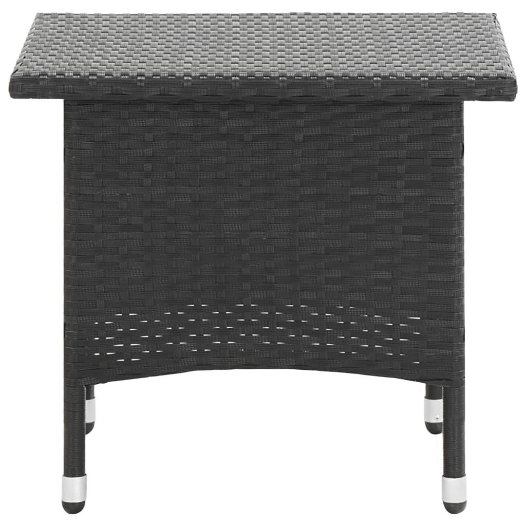 Teepöytä musta 50x50x47 cm polyrottinki - Sisustajankoti.fi