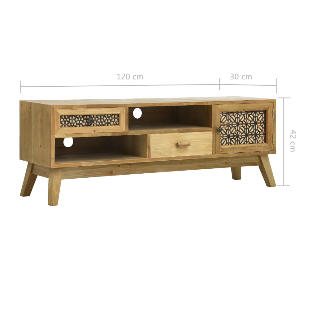 TV-taso ruskea kuvio 120x30x42 cm puu - Sisustajankoti.fi