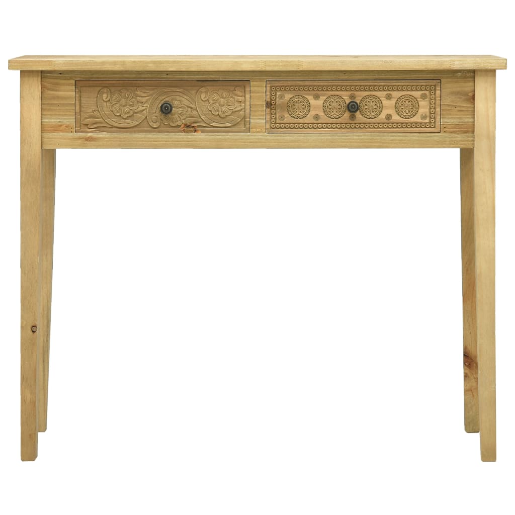 Konsolipöytä 2 laatikolla kaiverrettu ruskea 96x40x78 cm puu - Sisustajankoti.fi