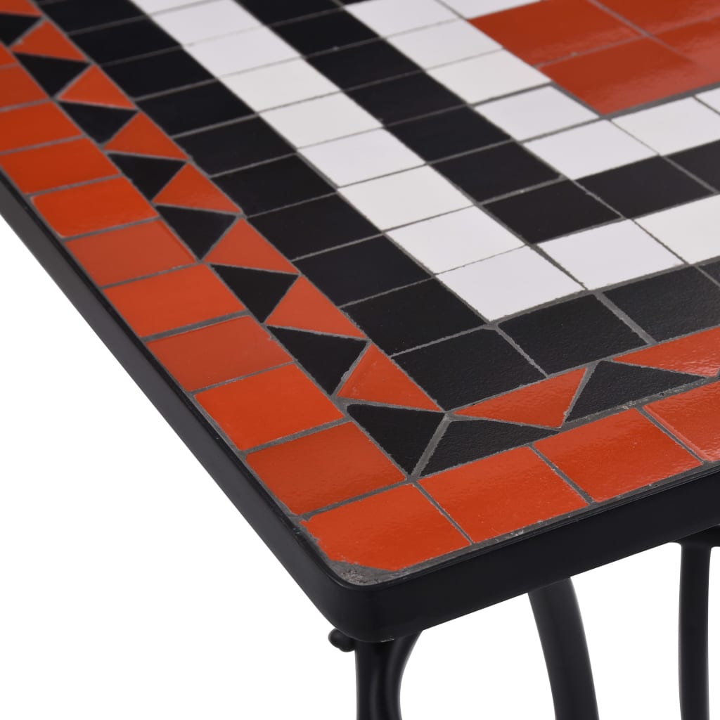 Mosaiikkibistropöytä terrakotta ja valkoinen 60 cm keramiikka - Sisustajankoti.fi