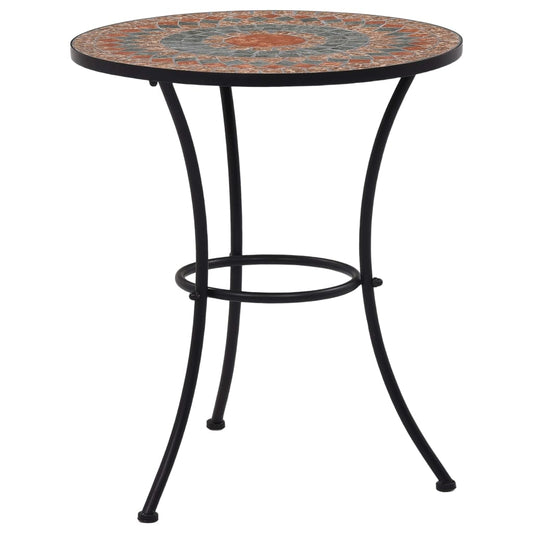 Mosaiikkibistropöytä oranssi/harmaa 60 cm keramiikka - Sisustajankoti.fi