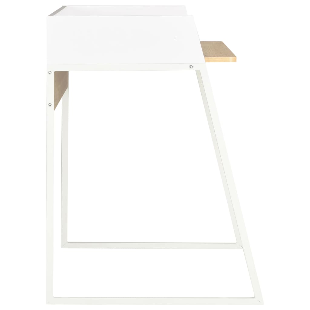 Työpöytä valkoinen ja tammi 90x60x88 cm - Sisustajankoti.fi