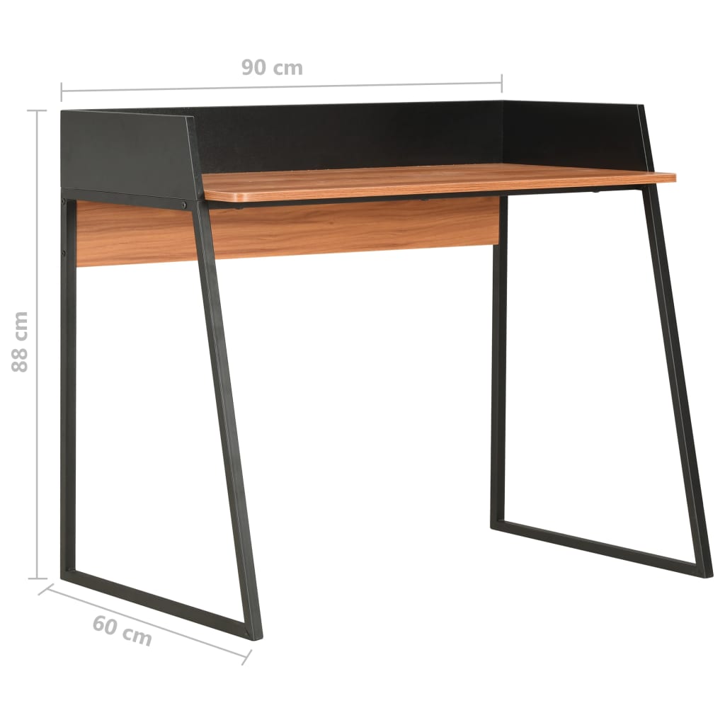 Työpöytä musta ja ruskea 90x60x88 cm - Sisustajankoti.fi