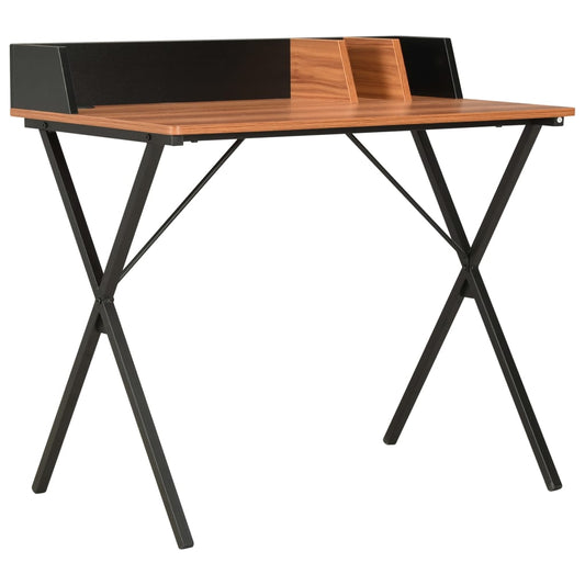 Työpöytä musta ja ruskea 80x50x84 cm - Sisustajankoti.fi