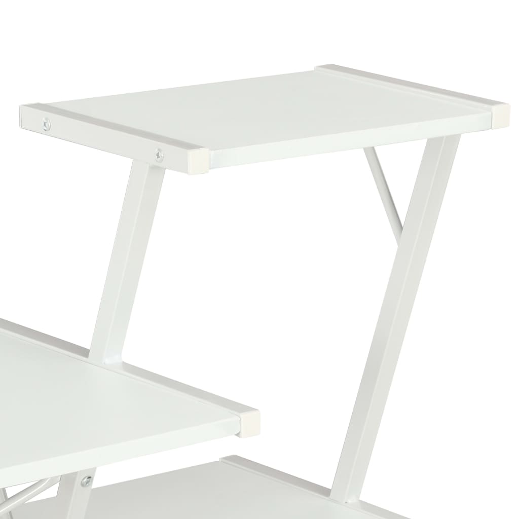 Työpöytä hyllyllä valkoinen 116x50x93 cm - Sisustajankoti.fi