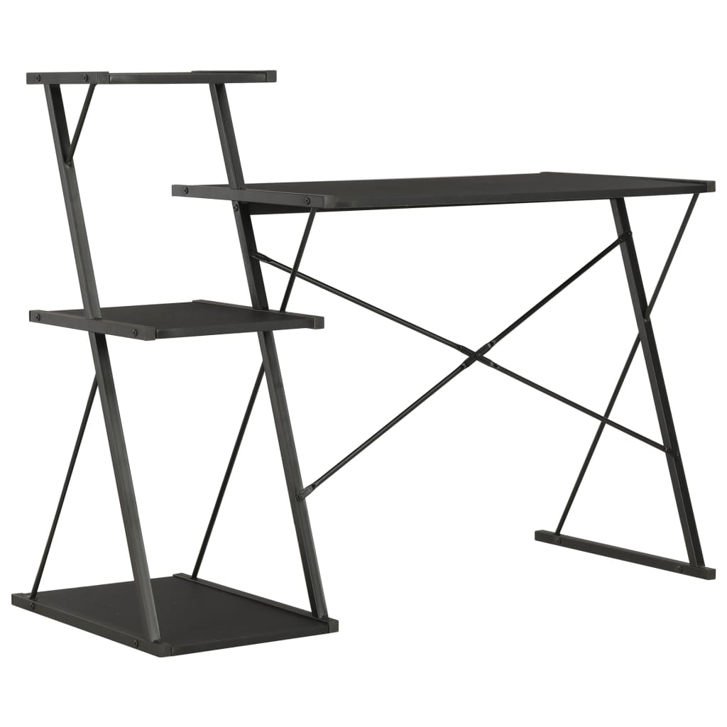 Työpöytä hyllyllä musta 116x50x93 cm - Sisustajankoti.fi