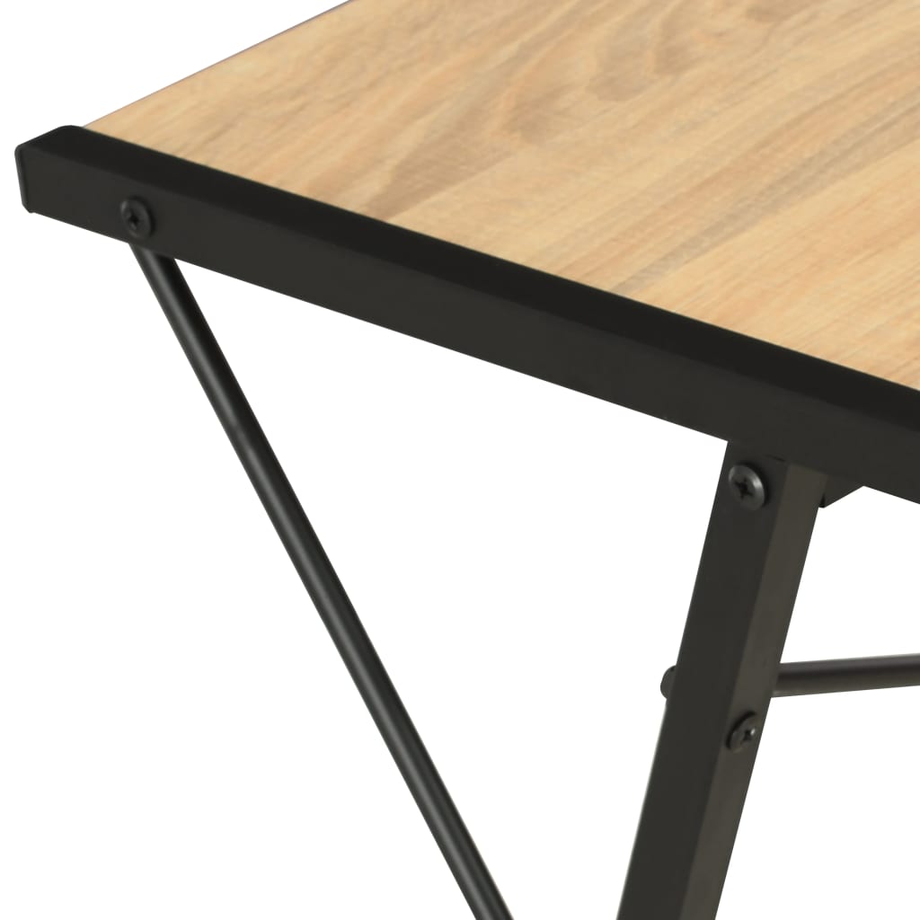 Työpöytä hyllyllä musta ja tammi 116x50x93 cm - Sisustajankoti.fi