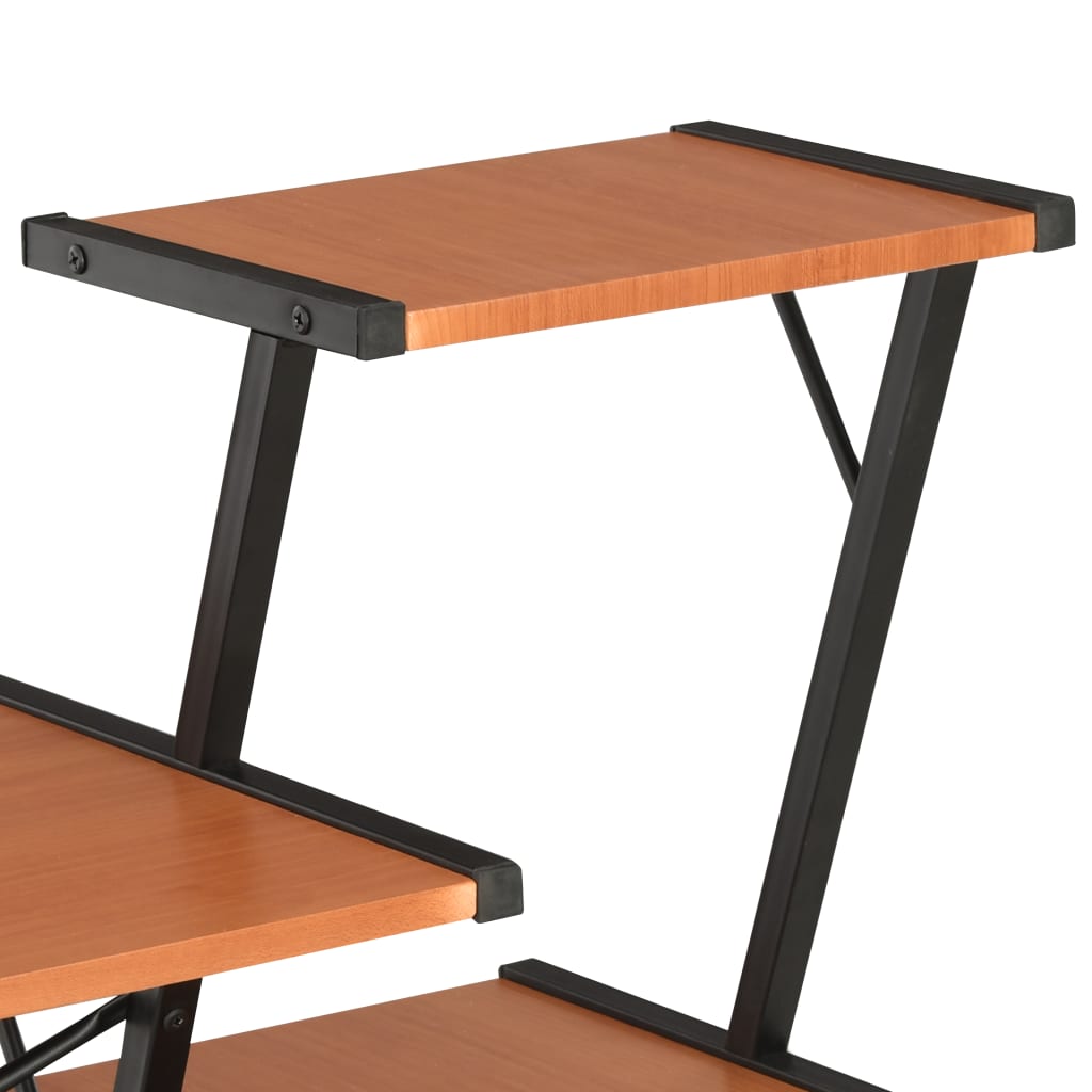 Työpöytä hyllyllä musta ja ruskea 116x50x93 cm - Sisustajankoti.fi