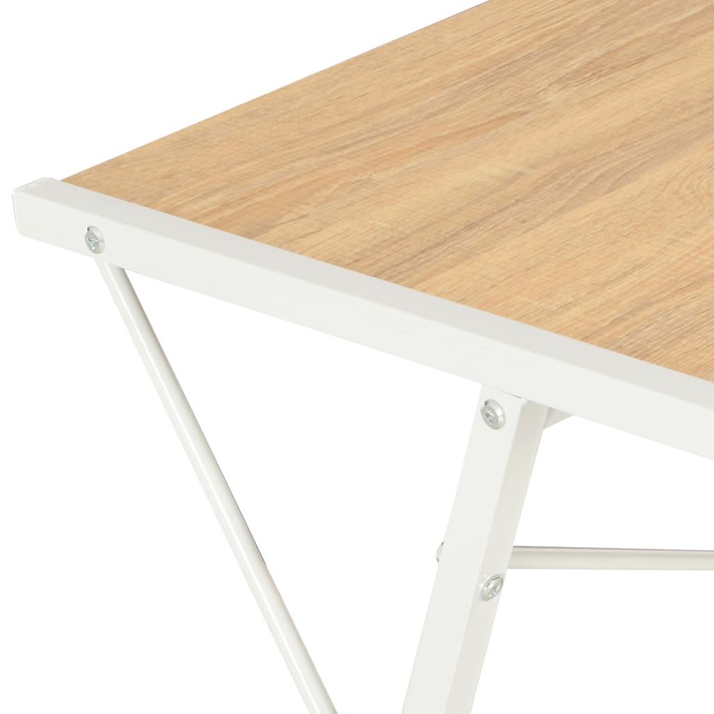 Työpöytä hyllyllä valkoinen ja tammi 116x50x93 cm - Sisustajankoti.fi