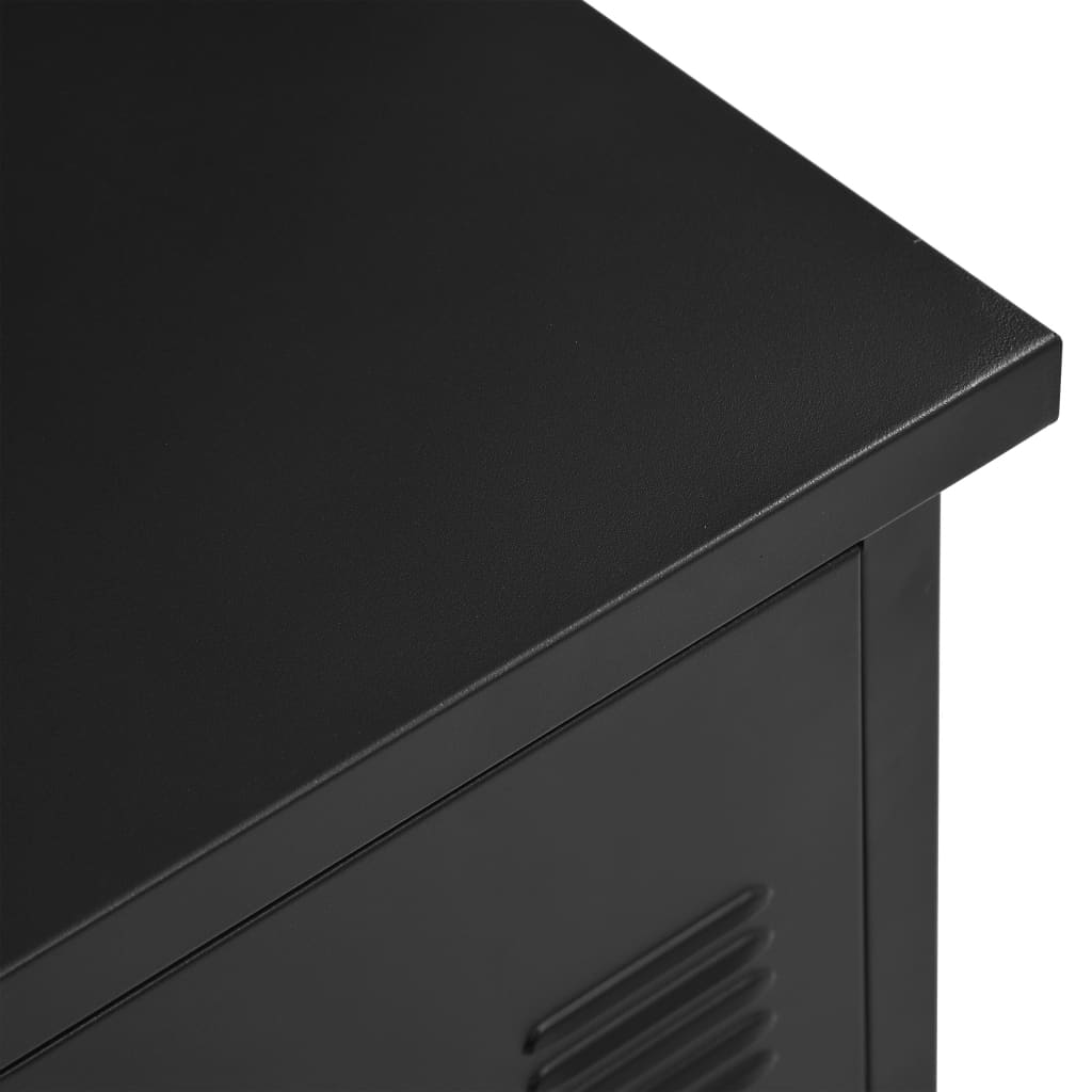 Työpöytä laatikoilla teollinen musta 120x55x75 cm teräs - Sisustajankoti.fi