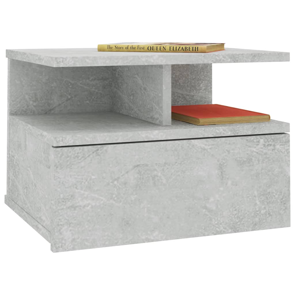 Kelluva yöpöytä betoninharmaa 40x31x27 cm - Sisustajankoti.fi