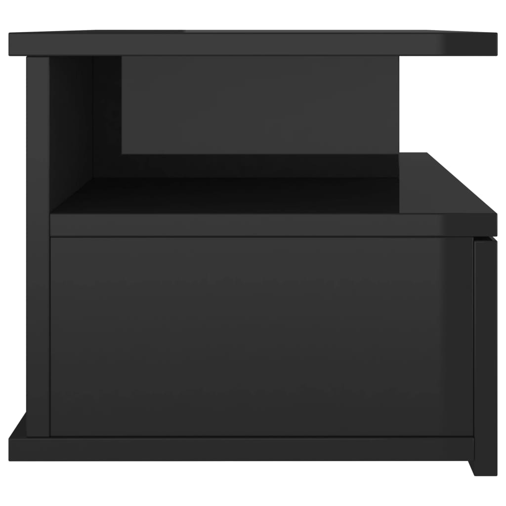 Kelluvat yöpöydät 2 kpl korkeakiilto musta 40x31x27cm - Sisustajankoti.fi