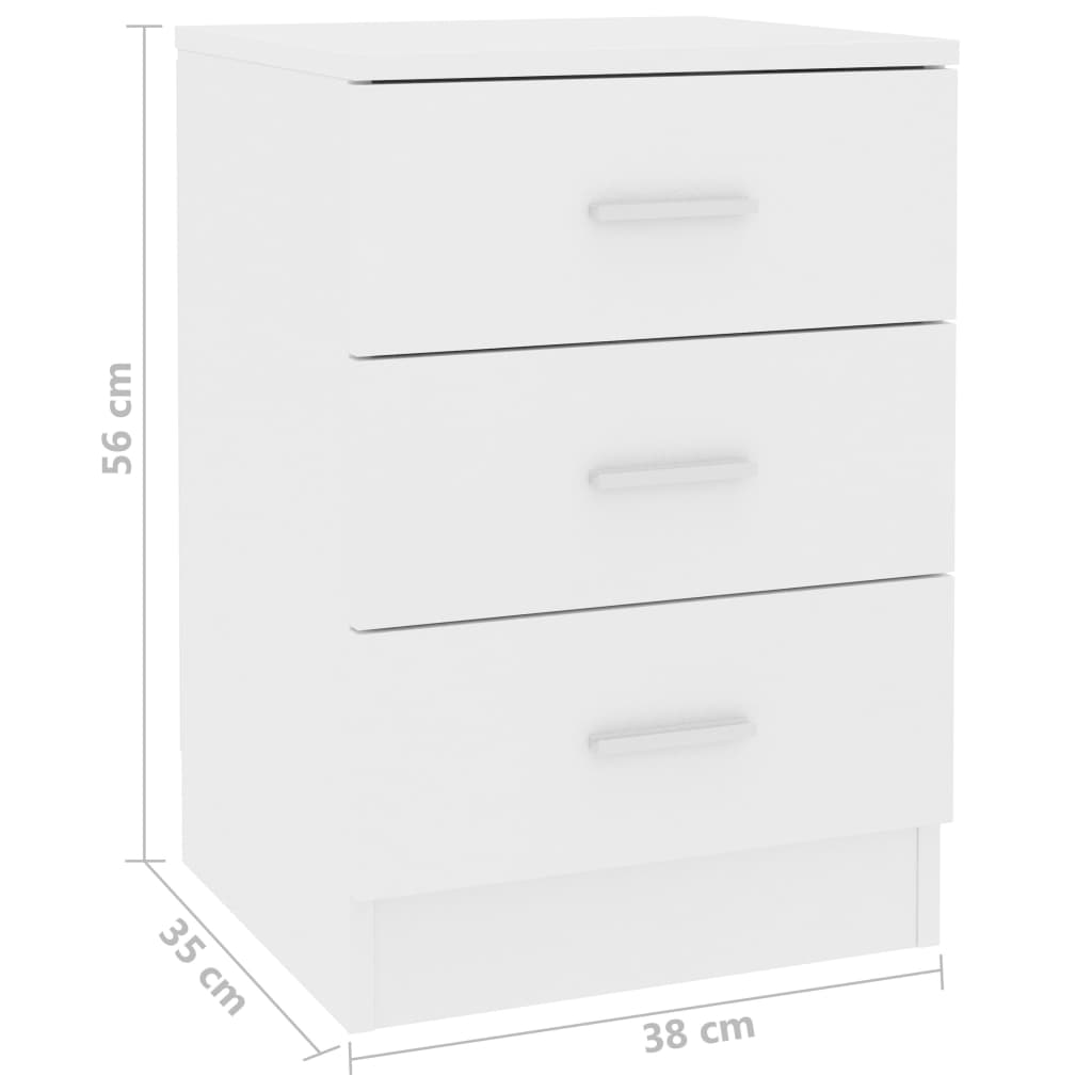 Yöpöydät 2 kpl valkoinen 38x35x56 cm - Sisustajankoti.fi