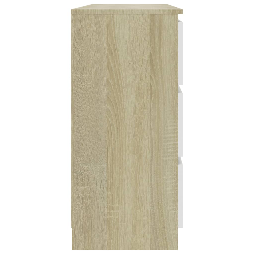 Senkki valkoinen ja Sonoma-tammi 120x35x76 cm - Sisustajankoti.fi