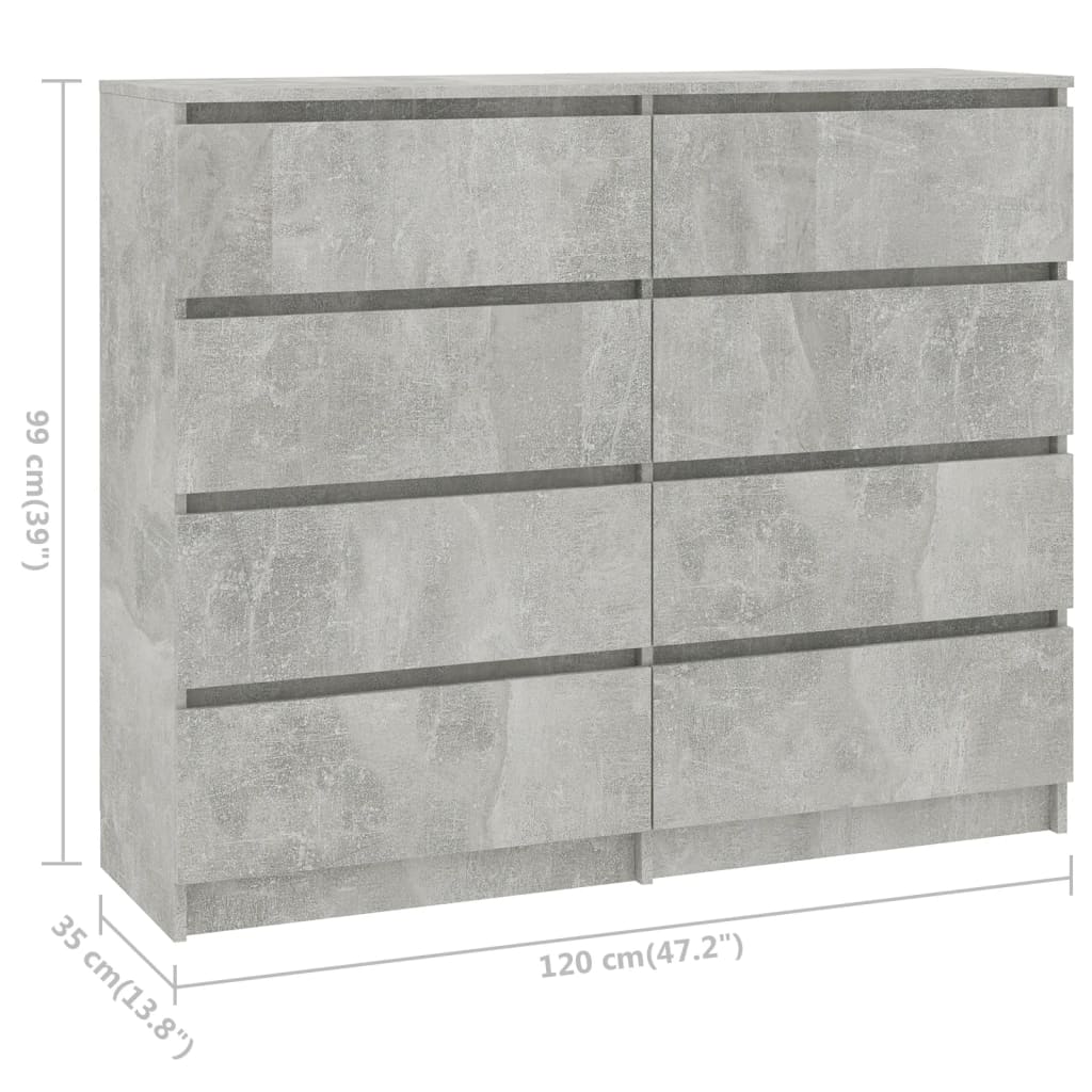 Laatikosto senkki betoninharmaa 120x35x99 cm - Sisustajankoti.fi