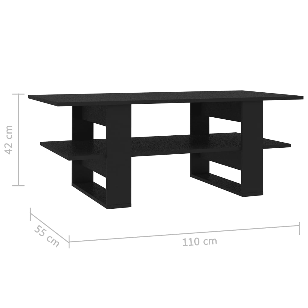 Sohvapöytä musta 110x55x42 cm - Sisustajankoti.fi