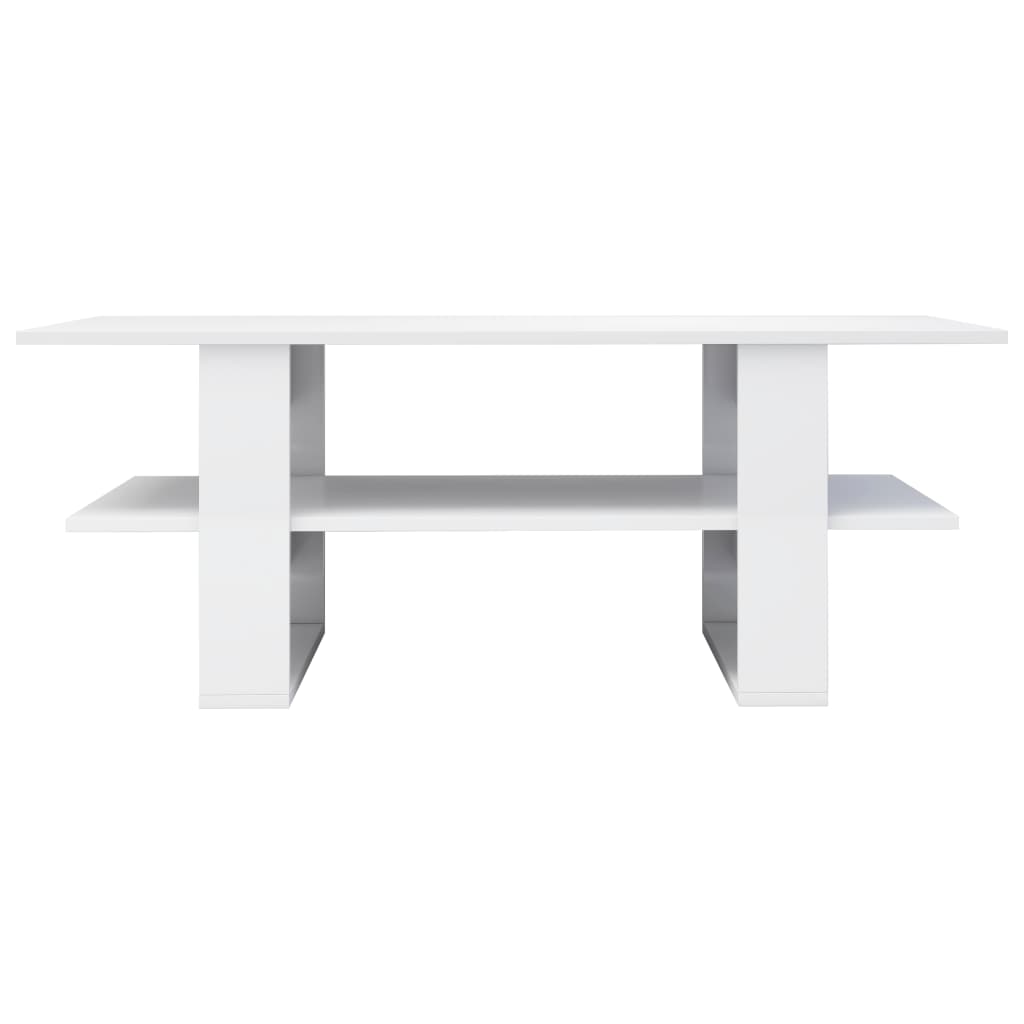 Sohvapöytä korkeakiilto valkoinen 110x55x42 cm - Sisustajankoti.fi