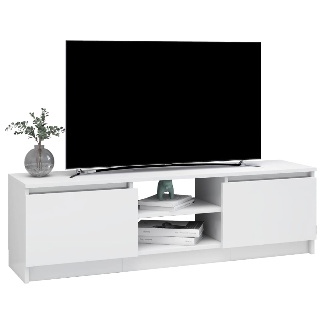 TV-taso korkeakiilto valkoinen 120x30x35,5 cm - Sisustajankoti.fi
