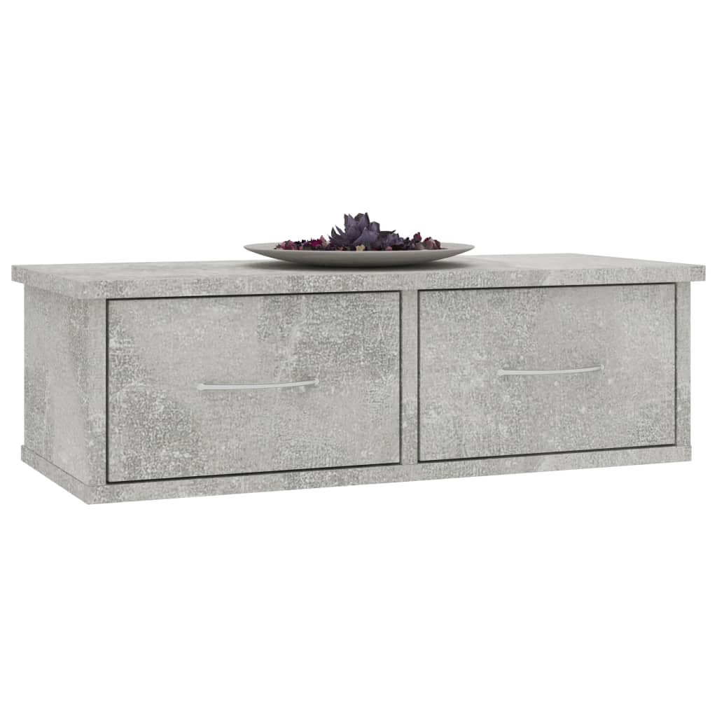 Seinälaatikkohylly betoninharmaa 60x26x18,5 cm - Sisustajankoti.fi