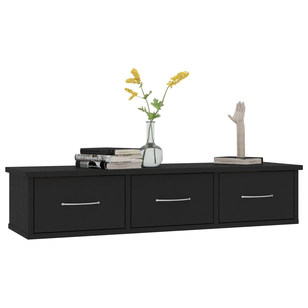 Seinälaatikkohylly musta 88x26x18,5 cm - Sisustajankoti.fi