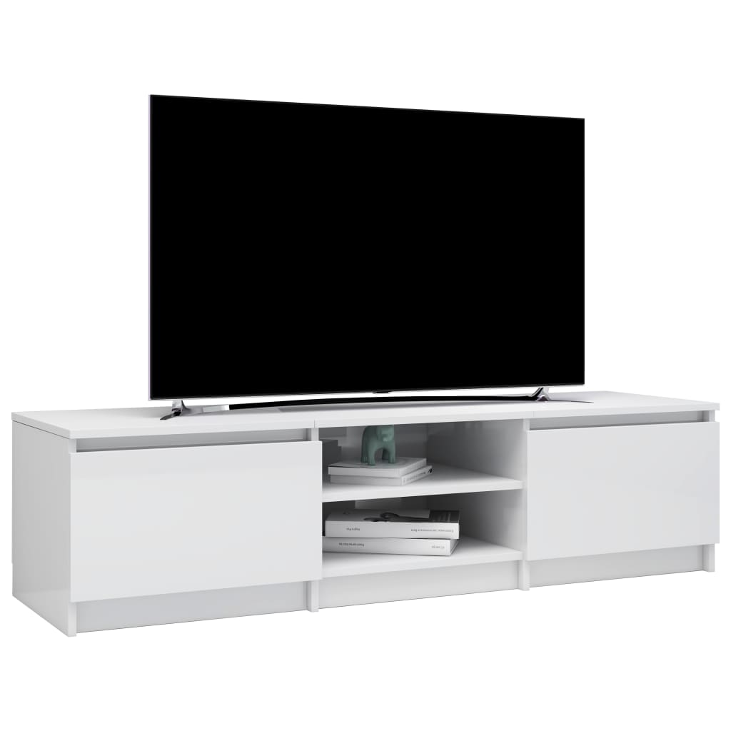 TV-taso korkeakiilto valkoinen 140x40x35,5 cm - Sisustajankoti.fi