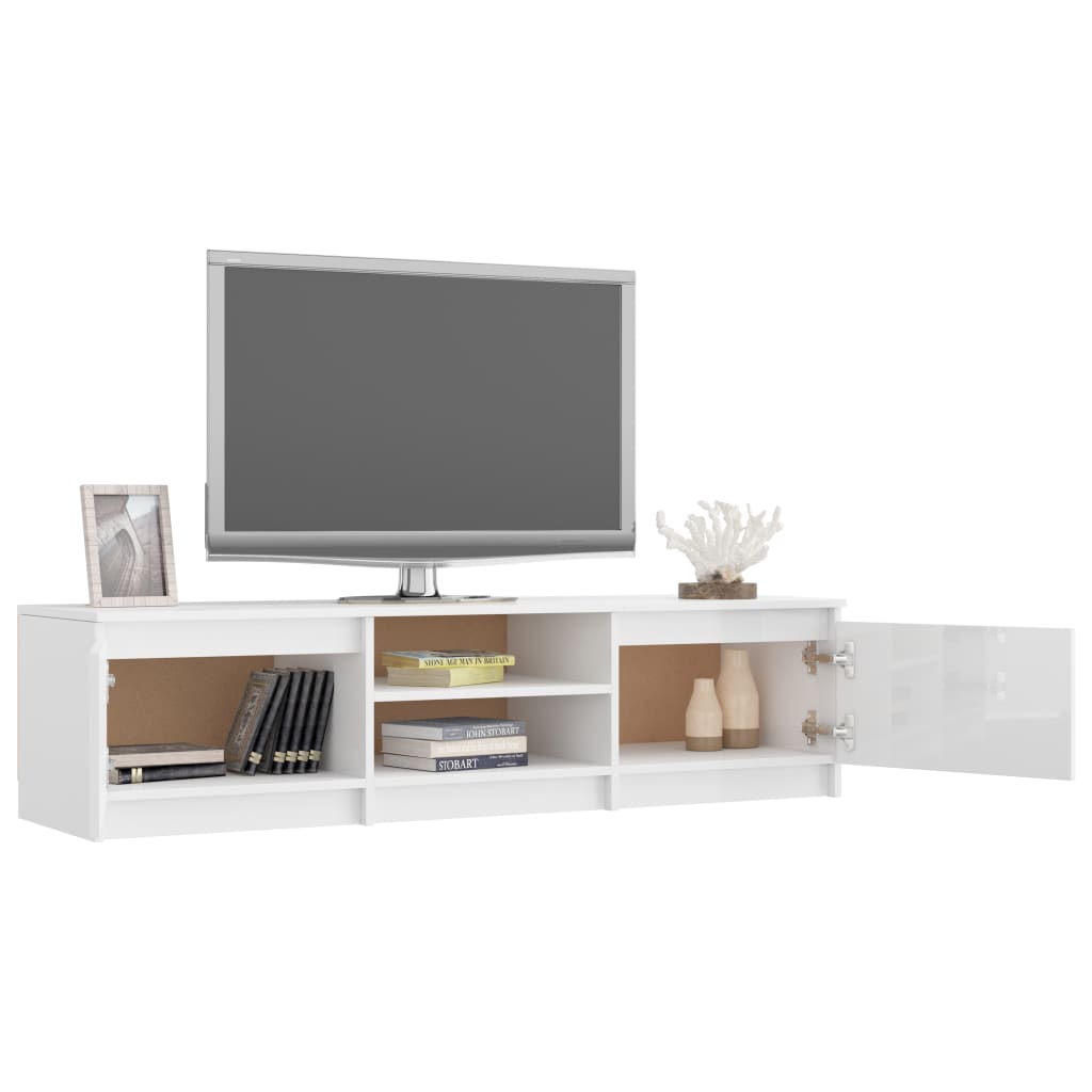 TV-taso korkeakiilto valkoinen 140x40x35,5 cm - Sisustajankoti.fi