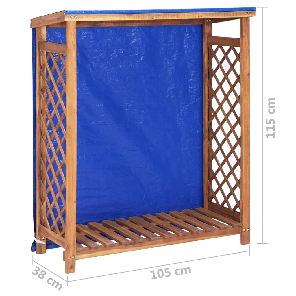 Polttopuuvaja 105x38x115 cm täysi akaasiapuu - Sisustajankoti.fi