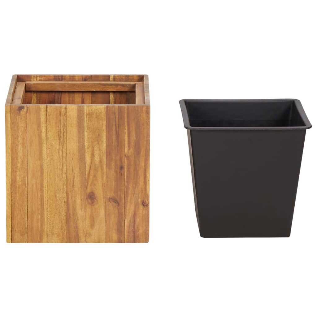 Korotettu kukkalaatikko 33,5x33,5x33,5 cm täysi akaasiapuu - Sisustajankoti.fi