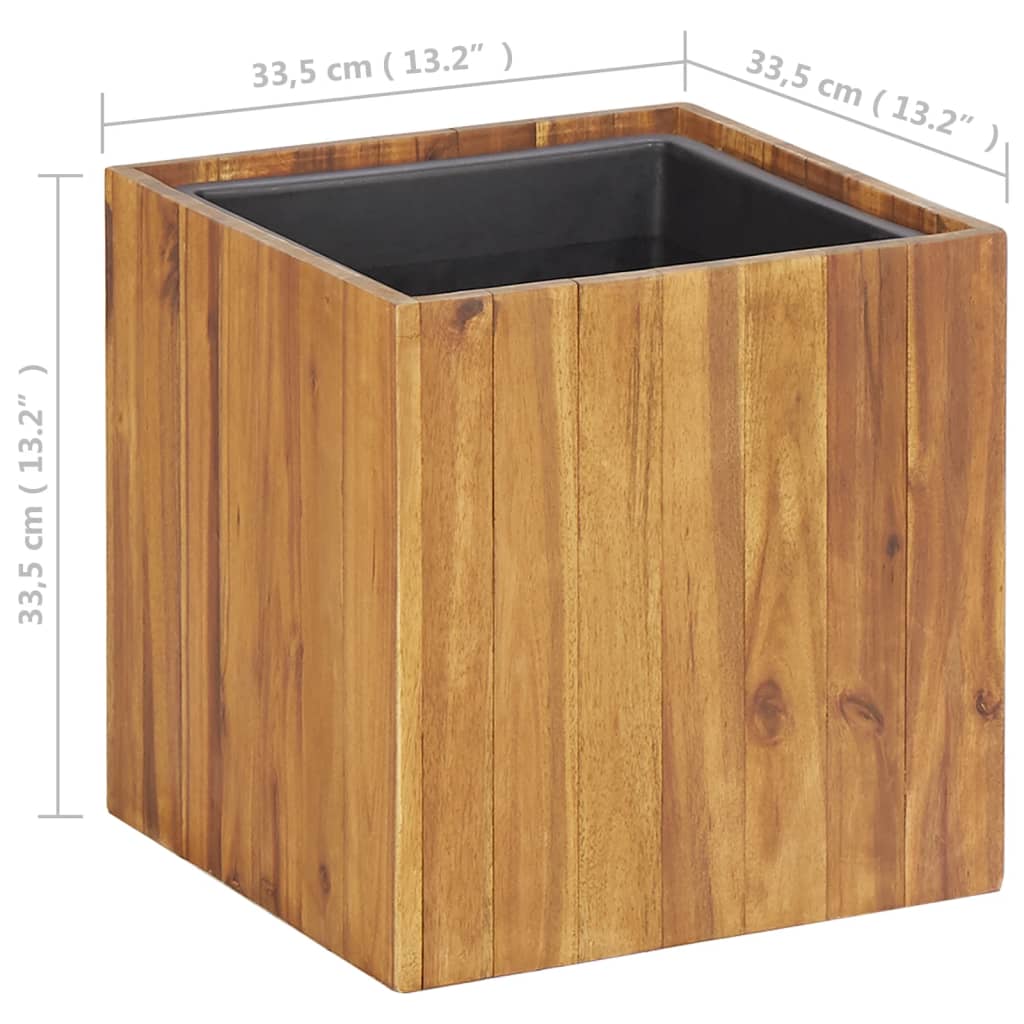Korotettu kukkalaatikko 33,5x33,5x33,5 cm täysi akaasiapuu - Sisustajankoti.fi