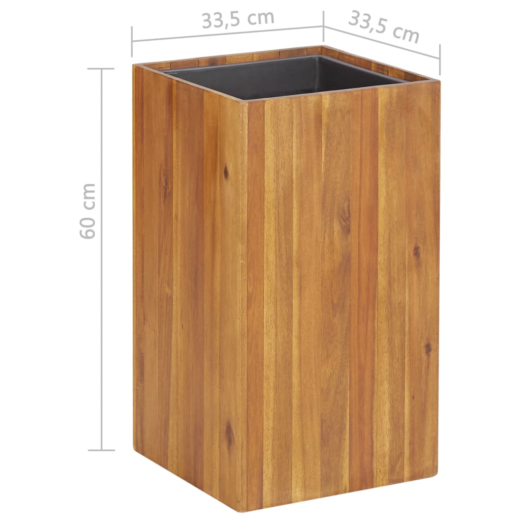 Korotettu kukkalaatikko 33,5x33,5x60 cm täysi akaasiapuu - Sisustajankoti.fi